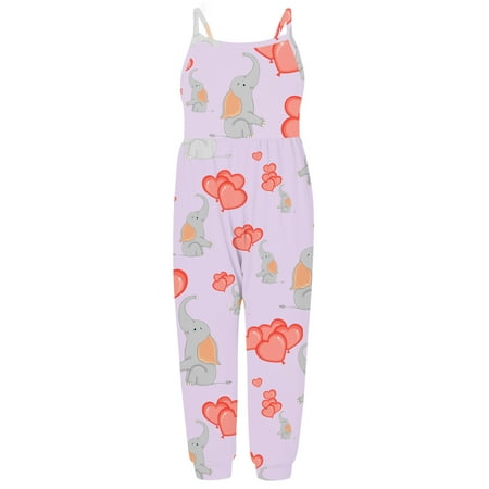 

Xinduolei Toddler Kids Baby Girls Sleeveless Cartoon Print 1 Piece Strap Romper Jumpsuit