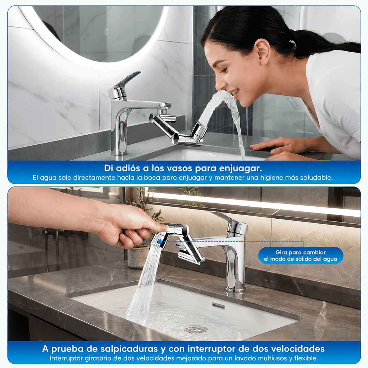 1440° Swiveling Faucet Extender, Brass Metal Robotic Arm Aerator with Flexible Joint, Dual-Mode Splashproof Water-Saving Tap Sprayer for Kitchen Sink Taps