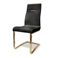 thumbnail image 2 of Gyn 17 Inch Dining Chair Set of 2, Cantilever Base, Black Gold Faux Leather, 2 of 6