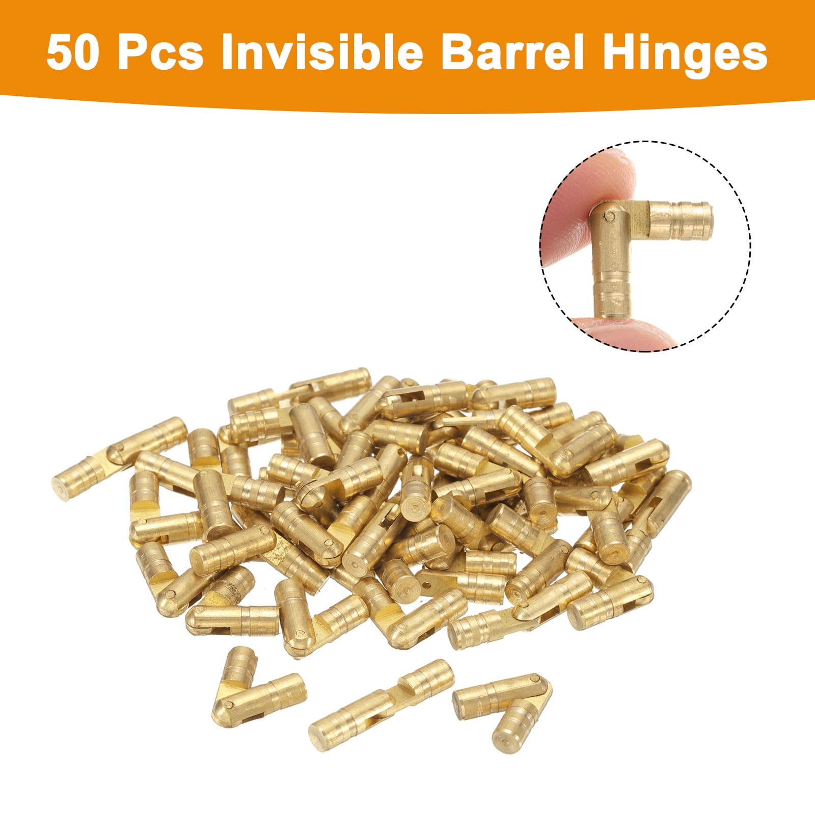 Unique Bargains Invisible Barrel Hinges Brass Concealed Hidden Barrel Hinge 4x20mm Gold