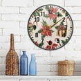 thumbnail image 3 of Yayeee Wall Clock Battery Operated 9.5" Silent Quartz Non-Ticking for Living Room Decor, Red Christmas Poinsettia, 3 of 8