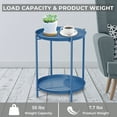 thumbnail image 3 of Grand Patio Indoor & Outdoor Side Table 2-Tier, Weather-Resistant Steel Round End Table for Porch, Poolside, Bedroom, Living Room, Peacock Blue, 3 of 8