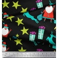 thumbnail image 2 of Soimoi Black Cotton Duck Fabric Santa & Gifts Kids Decor Fabric Printed Yard 42 Inch Wide, 2 of 3