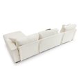 thumbnail image 3 of 120.3" Modern L-Shaped Sectional Sofa with 360°Swivel Tray, Comfy Cloud Couch with Drop-Down Table, Storage Armrest, USB Ports & Movable Storage Ottoman for Living room, Lounge, Beige, 3 of 9