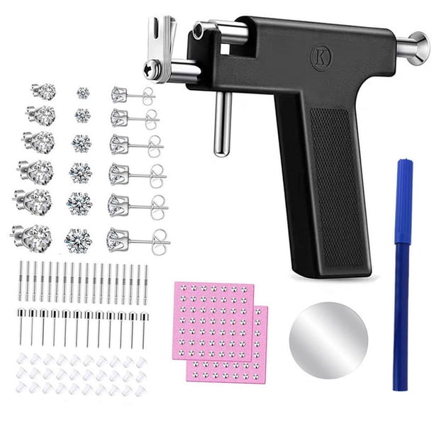 Kit de herramientas para perforación de orejas, kit de herramientas de belleza para hacer pendientes de botón en casa o en el salón de belleza. Estilo E