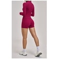 thumbnail image 5 of Top-kevin Womens Workout Sets Two Piece Long Sleeve Jacket Matching High Waist Shorts Sets Fall Winter Gym Work Out Clothes, 5 of 16