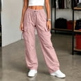 thumbnail image 6 of LEKWK Hiking Pants Women High Waisted Drawstring Baggy Cargo Pants Lightweight Work Pants with Multi-Pockets for Outdoor Travel Golf, 6 of 6