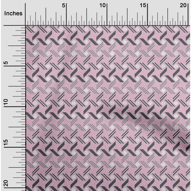 oneOone Cotton Cambric Fabric Line|Diamond & Triangle Geometric Printed Fabric 1 Yard 56 Inches Wide