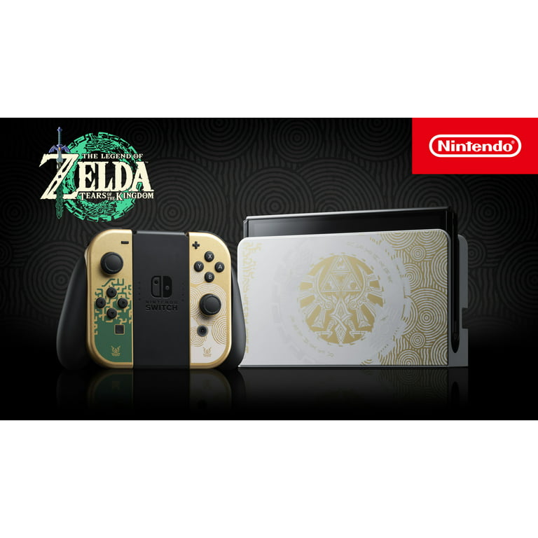 2023 Nintendo Switch OLED The Legend of Zelda: Tears of the Kingdom Limited  Edition, Green & Gold Joy-Con, 64GB Console, Hylian Dock, Mytrix Brownie  JoyPad & 3 Accessories: 5 in 1 Switch