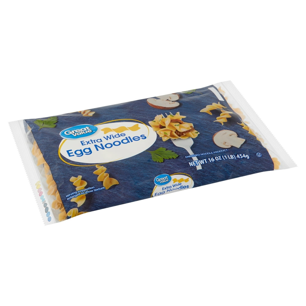 Great Value Extra Wide Egg Noodles, 16 oz