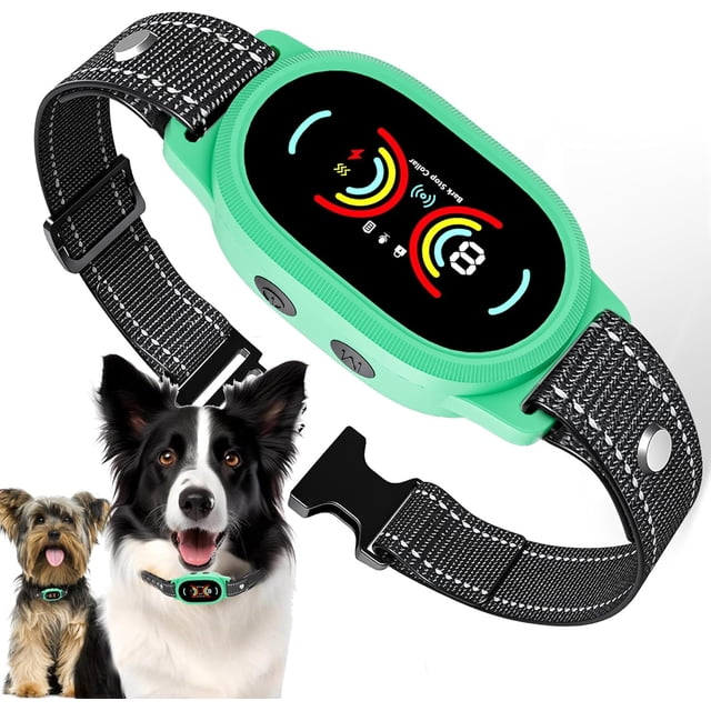 Collar antiladridos recargable para perros grandes, resistente al agua IP67 con sensibilidad ajustable para perros medianos y pequeños (negro mate).