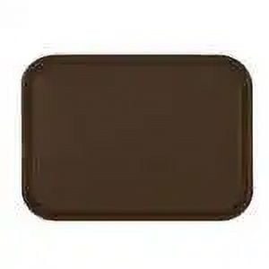 Excellante 14" x 17.75" rectangular plastic fast food tray, brown, comes in each
