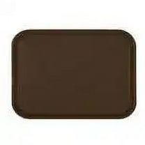 Excellante 14" x 17.75" rectangular plastic fast food tray, brown, comes in each