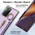 thumbnail image 2 of Decase Compatible with Samsung Galaxy Note 20 Ultra Case with Card Holder and Strap for Women,Crossbody Lanyard,Stand Ring Kickstand,Snap Clasp,Phone Wallet Case,Purple, 2 of 10