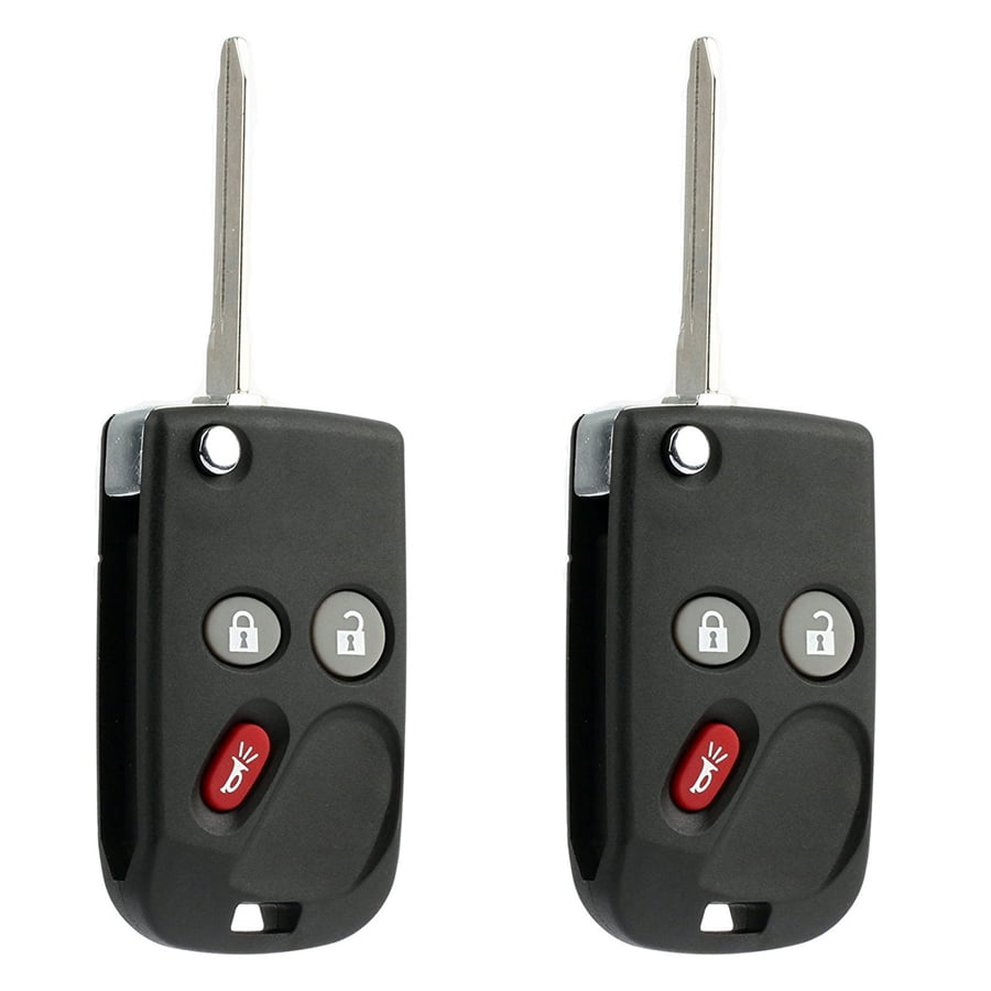 2 PACK KeylessOption Keyless Entry Remote Fob Car Flip Ignition Key