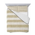 thumbnail image 7 of Quilts Full Size Bedding Set, Cream Striped Lightweight Quilted Comforter, Farmhouse Vintage Brown Stripes Soft Reversible Bedspread Coverlet with Pillow Covers for All Season, 78" x 90", 7 of 7