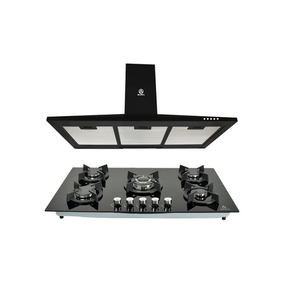 Combo Savona SUPRA parrilla y campana 90 cm Negro