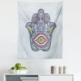 thumbnail image 1 of Evil Eye Tapestry, Doodle Hamsa Hand Traditional All Seeing Eye Positive Colorful, Fabric Wall Hanging Decor for Bedroom Living Room Dorm, 5 Sizes, Pale Blue Pink Green, by Ambesonne, 1 of 1