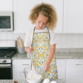 thumbnail image 4 of Yellow Lemon Fruit Leaves Blue Pattern Kids Aprons for Girls and Boys,Adjustable Neck Strap Toddler Aprons for Kids Cooking Baking, 4 of 6