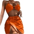 thumbnail image 2 of Blmnix Women Bathing Suits 3 Piece Swimsuits Trikini Sexy Swimsuits Swimwear Red Halter Tankinis Swimwear for Women,S, 2 of 6