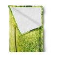 thumbnail image 2 of Green Soft Flannel Fleece Throw Blanket, Tropical Amazon Wildlife Nature Forest with Branches and Tree Art, Cozy Plush for Indoor and Outdoor Use, 60" x 80", Forest Green Pale Green, by Ambesonne, 2 of 5