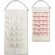 Sublimation Blank Christmas Decoration Calendar - DIY Project for Holiday Crafting, Linen Material, 50x25in with 24 pockets (All Blank)