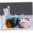 thumbnail image 4 of Tumblers,Unbreakable Bathroom Tumbler Cups Cute Cloud Pattern Dental Rinsing Cup Eco-Friendly Toothbrush Organizer Bathroom Mugs Gift for Toddlers Kids Couples Friends (Dark Green), 4 of 5