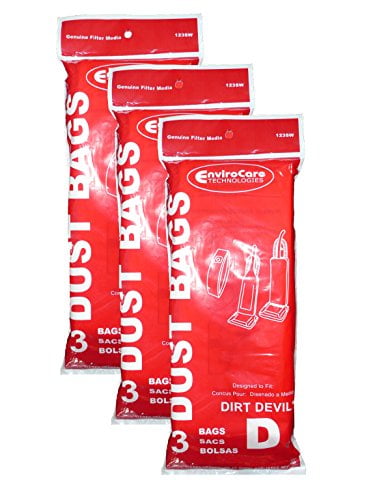9 Royal Dirt Devil Type D Vacuum Bags 