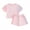Pink, variant on Bagilaanoe 2pcs Little Girls Outfits Toddler Shorts Set Short Sleeve Contrast Color T Shirt Tops + Shorts 2T 3T 4T 5T 6T Kids Casual Summer Clothes