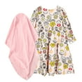 thumbnail image 3 of Mercatoo Baby Hijab Set Girls Long Sleeve Floral Ramadan Muslim Abaya Set Toddler Kids Maxi 𝐃ubai Robe Traditional Clothing, 3 of 9
