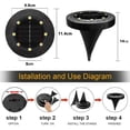 thumbnail image 5 of Solar Lights Outdoor 8Pack 8Led Solar Lights Outdoor Garden Lights Warm White Outdoor Waterproof Led Spot Lights Decoration Solar Panel Lights For Lawn Path Driveway Terrace Ground, 5 of 5