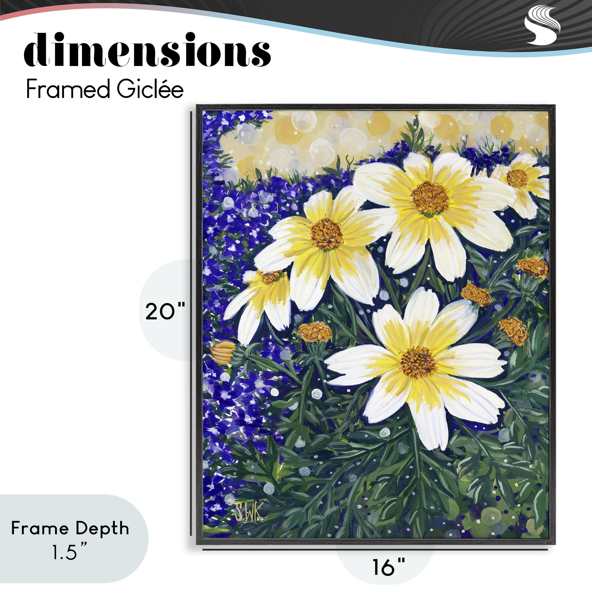 Stupell Industries Summer Garden Cosmos Black Framed Giclee Art, design by Sarah Waldron Kimball