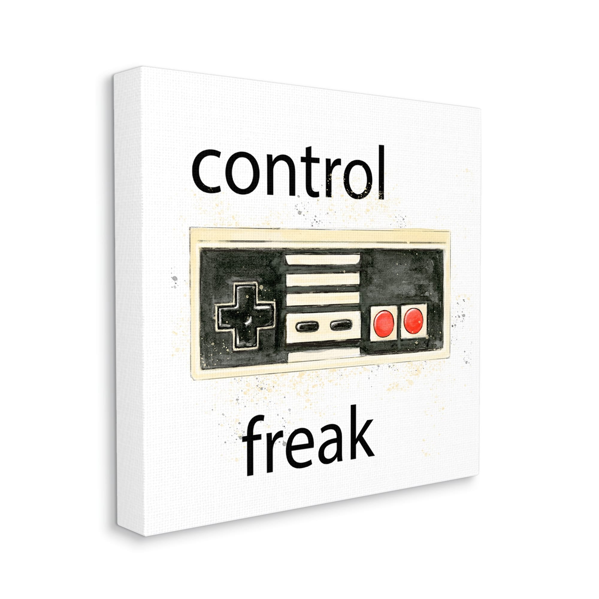 Stupell Industries Control Freak Vintage Gamer Art for Kids Painting Gallery Wrapped Canvas Print Wall Art