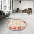 thumbnail image 4 of Ahgly Company Machine Washable Indoor Square Traditional Basket Ball Orange Area Rugs, 3' Square, 4 of 7
