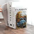 thumbnail image 6 of Susaid Rustic Vintage Truck Autumn Print Wooden Bookends Decorative Book Ends for Shelves Heavy Books Holder Organizer Non-Slip Desk Book End for Kids Room Office School 1 Pairs, 6 of 8