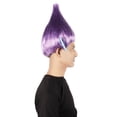 thumbnail image 5 of HPO Adult Unisex Pointy Fairy Purple Color Troll Wig with Blue Ears, Perfect for Festivals and Halloween, 5 of 9