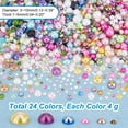 thumbnail image 2 of 96g 24 Styles Flatback Pearls 3-10mm Flatback Rhinestones Mix Resin Half Round Pearls Craft Cabochons for Nail Face Art Crafts Tumblers Shoes DIY Gem Decoration Jewelry Making DIY, 2 of 5