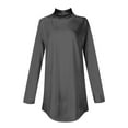 thumbnail image 4 of New&Trending!DianGeFu Womens Tee with Long Sleeves $15,Women's Off Shoulder Sleeves Long Sleeve Printed High Neck Top T-shirt,Gray,L, 4 of 4