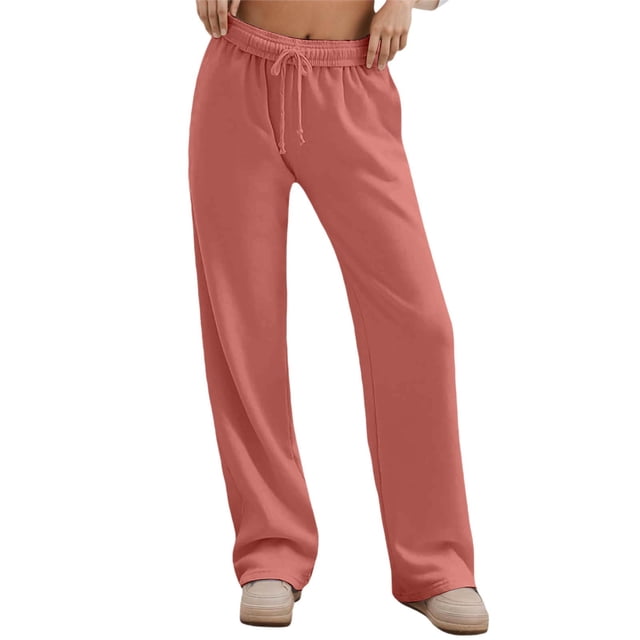 Womens Joggers Women's High Waist Casual Drawstring Pants Basic Solid Color Trousers for Daily Wear Comfortable Pants for Spring Fall Winter Season Size S