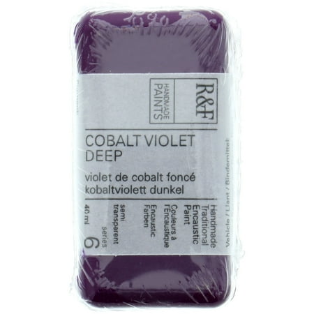 UPC: 0836943000612 | R&F Handmade Paints Encaustic Paint Cake  40ml  Cobalt Violet Deep