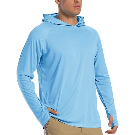 Mens Sun Protection Shirt Long Sleeve with Hoodie UPF 50 Rashguard Outdoor  Fishing Shirts | Walmart Canada