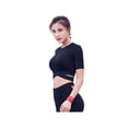 thumbnail image 2 of MarinaVida Women's O Neck Short Sleeve Solid Crisscross Crop Sport Top, 2 of 6