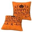 thumbnail image 2 of Halloween Throw Pillow Covers, Happy Halloween Pumpkin Halloween Decorations Square Pillow Cases with Invisible Zipper for Bed Couch Sofa, Farmhouse Halloween Decor-2 Pack 20x20, 2 of 6
