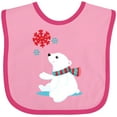 thumbnail image 3 of Inktastic Polar Bear, Bear with Scarf, Cute Bear, Snowflakes Boys or Girls Baby Bib, 3 of 4
