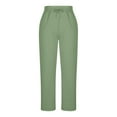 thumbnail image 6 of Dasayo Elastic Waist Women Pants Plus Size Wide-Leg Green Yoga Basic Drawstring Pants Women's Sweatpants XXL, 6 of 7