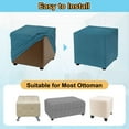 thumbnail image 4 of Stretch Ottoman Cover Rectangular Fit Length 33"-40", Medium, Dark Cyan, 4 of 7