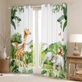 thumbnail image 2 of Feelyou Kawaii Giraffe Elephant Black Out Curtains, Jungle Wildlife Animal Curtains Pack of 2 (42x63 Each), Teens Boys Girls Kids Bedroom Curtains, Black Out Curtains Decor, 2 of 6