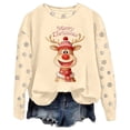 thumbnail image 4 of Chandail en Molleton pour Femmes Chandail Tendance de Noël Col Rond Manches Longues Haut Athlétique Mode Automne, 4 of 5