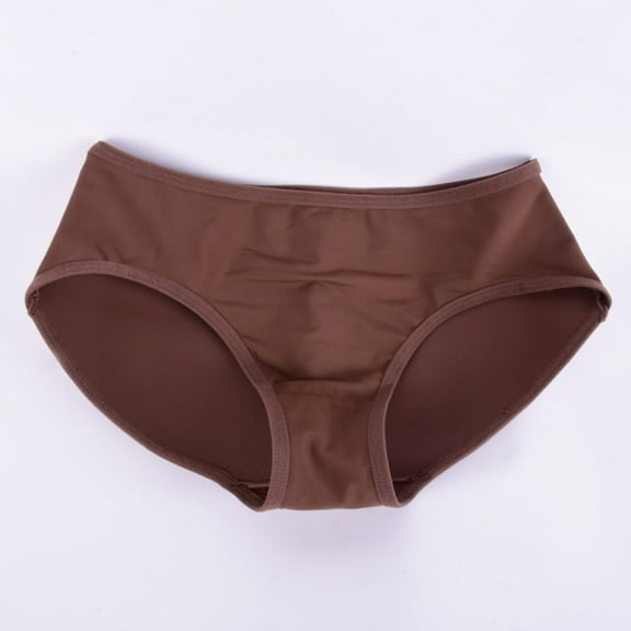 Balems Coffee Seamless Briefs Low Waist Padded Panties Full Butt Hip Shaper Underwear(S-XL)