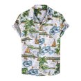 thumbnail image 1 of Camisa de manga corta de un solo pecho con botones informales para la playa para hombre Pompotops oipoqjl44588, 1 of 9